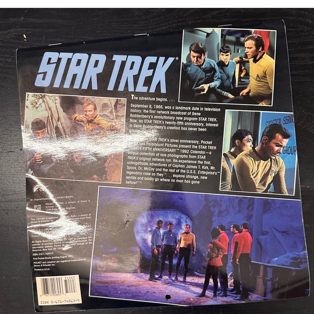 Vintage Star Trek 25th Anniversary 1992 Calendar Pocket Books Collectible - Picture 2 of 8
